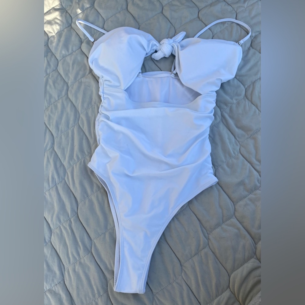 White one piece cut out swim suit size small